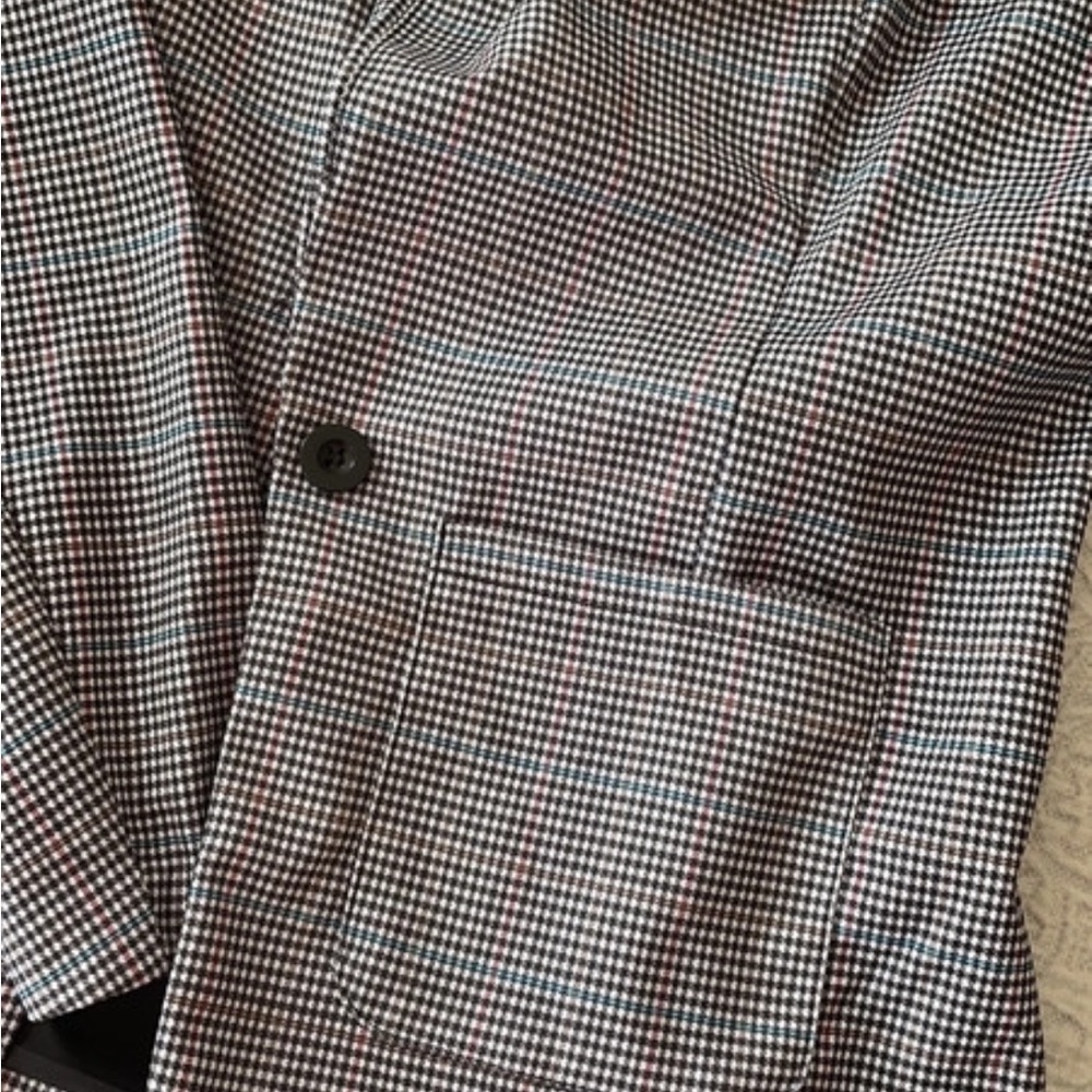 blazer and pants, matching set.